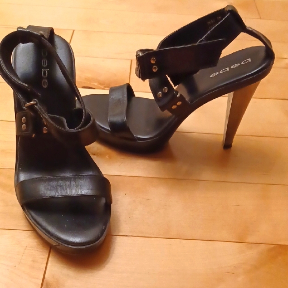 Bebe Black Women's Heeled Sandals size 5